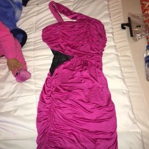 Pink Bebe off shoulder dress